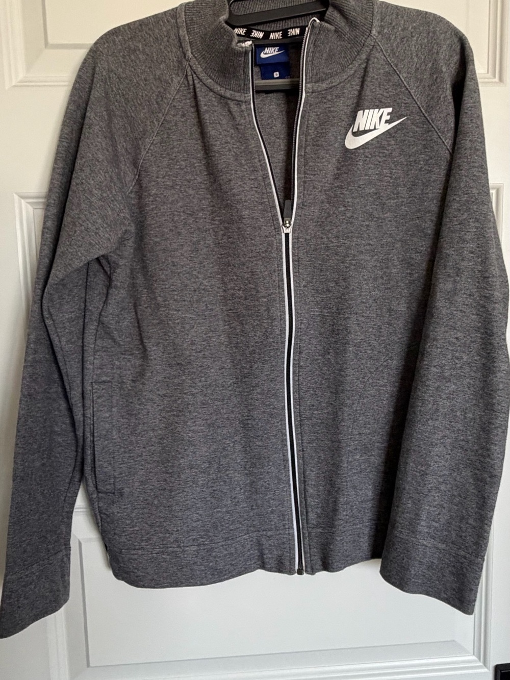 Nike women’s  Dark Gray Full-Zip Track Jacket with White Logo